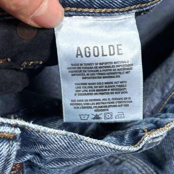 AGOLDE Rami Carpenter Jeans Repetition Straight Ankle Denim Jeans Womens 24 - Picture 8 of 11